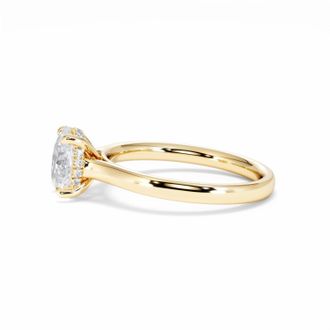 The Diamond Store Amora Oval 1.00ct Hidden Halo Diamond Engagement Ring G/VS1 Set in 18K Gold
