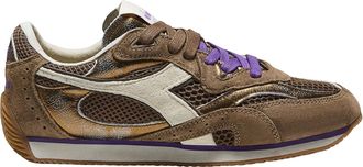 Diadora Stonewash Pigskin Leather Mesh Sneakers