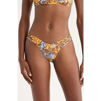 Kulani Kinis Y-Cut Thong Bikini Bottoms in Frangipani Fizz at Nordstrom Rack, Size Small
