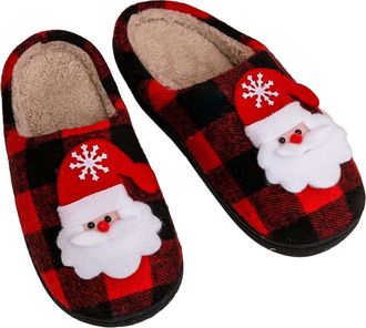 Generic Womens Santa Slippers| Christmas Slippers Women| Lovely Xmas Sliders| Men Fluffy Slipper| Soft Santa Claus Sliders| Indoor House Gifts For Girlfriend|