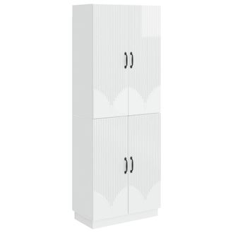 vidaXL Juego De Armarios 2 Uds. Blanco Brillante Madera De Ingenier&iacute;a Vidaxl