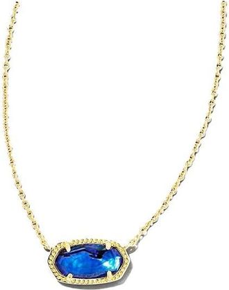 Kendra Scott Elisa Birthstone Necklace Gold Navy Abalone