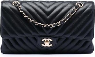 Chanel Pre-owned Classic Flap Shoulder Bag - Dames - Vintage Schoudertas - Zwart - ONE Size - Leer - Vintage