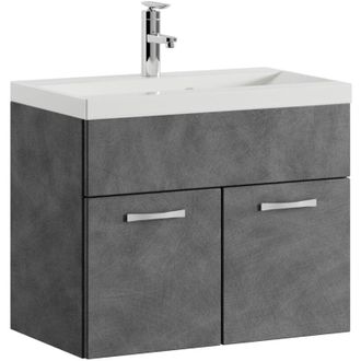Badplaats Badplaats - Mobile da bagno Montreal 01 60cm Grigio Scuro - armadio mobiletto lavabo