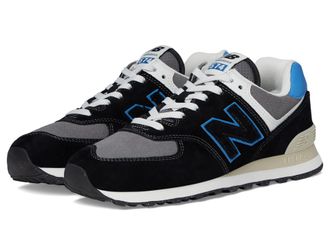 New Balance 574 V2 Unisex Sneaker, Black/Blue Agate, 6.5 UK
