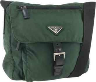 Prada Pre-owned Cross Body Bags, female, Green, Size: ONE SIZE Pre-owned Vintage Shoulder Bag