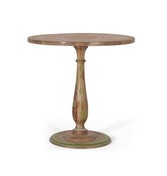 Giner&Colomer Mesa de comedor redonda de madera de mango pintada a mano