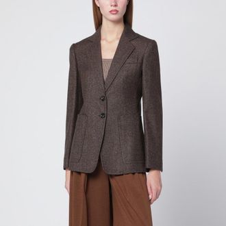 Max Mara Brown single-breasted jacket in wool tweed