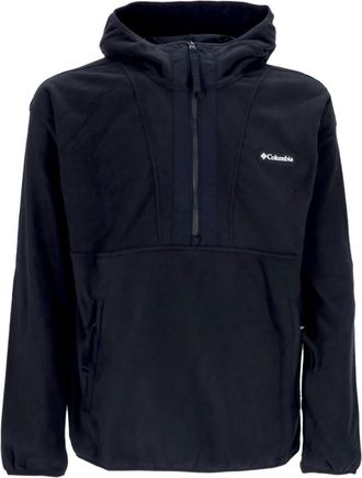 Columbia Hoodies & sweatvesten, Heren, Blauw, S, Polyester, Half Zip Fleece Hoodie Zwart Mannen