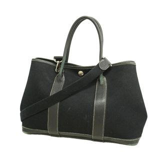 Herm&egrave;s Black Toile Officier Tote Bag (Pre-Owned)