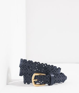 Talbots Perforated Flower Belt - Blue - Medium Talbots