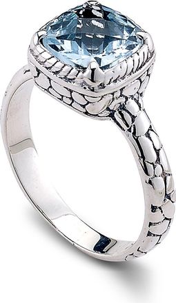 Samuel B. Sterling Silver Cushion Cut Blue Topaz Ring at Nordstrom Rack, Size 8