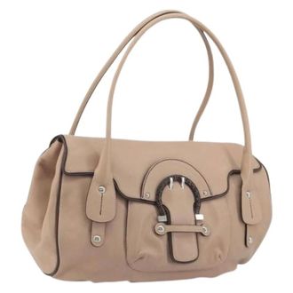 Ferragamo Pre-owned Hand Bag - Dames - Pre-owned - Beige - Maat: ONE Size Leer