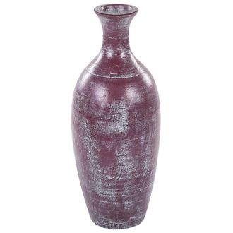 Beliani Beliani - Jarr&oacute;n De Terracota Marr&oacute;n Azul Claro 57 Cm Desgastado Flores Artificiales Kardia