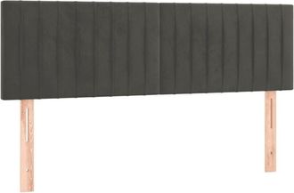 vidaXL Cabecero Con Led De Terciopelo Gris Oscuro 144x5x78/88 Cm Vidaxl