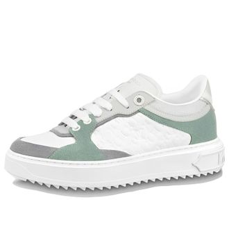 Louis Vuitton (WMNS) LOUIS VUITTON Time Out Sneakers White Mini Monogram with Green Grey 1ABUTD