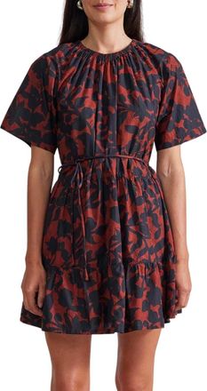 Apiece Apart Womens Saara Tiered Mini Dress In Deep Botanic