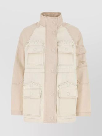 Fendi panelled parka with four front pockets