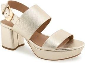 Aerosoles Camilia Platform Sandal in G07 Gold Met Txt Pu at Nordstrom Rack, Size 6.5