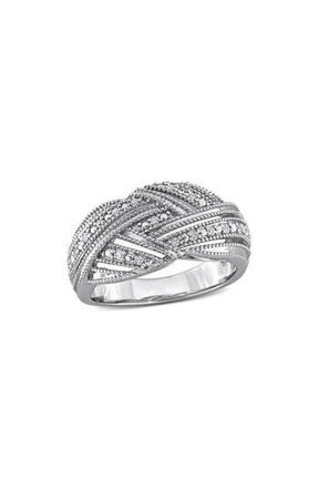Delmar Diamond Crossover Ring in Silver at Nordstrom Rack, Size 7