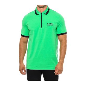 Karl Lagerfeld Polo Shirts, male, Green, 2XL, Short Sleeve Polo Shirt
