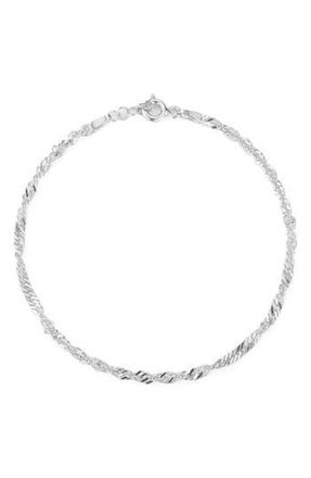 Glaze Jewelry Singapore Chain Bracelet in Silver at Nordstrom Rack, Size 8