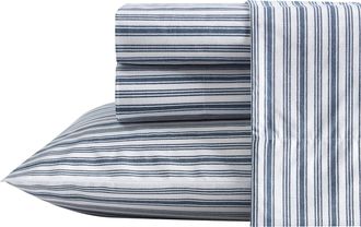 Nautica Coleridge Striped Blue Twin Xl Sheet Set
