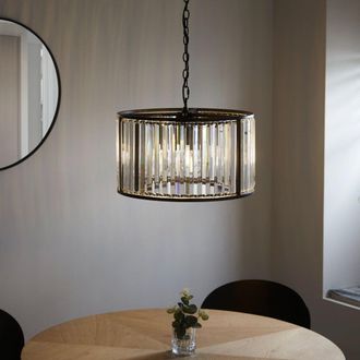 Pagazzi Resto Crystal & Matt Black Ceiling Light