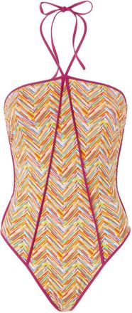 Missoni zigzag swimsuit - women - Polyamide/Elastane/Elastane/Polyester - 44 - Orange