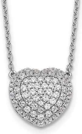 Diamond2Deal 14k Gold 3/4 Ct Lab Grown Diamond Heart Pendant Necklace 18