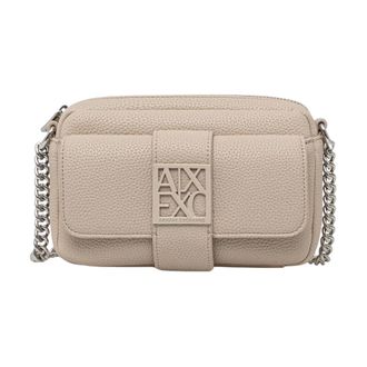 A|X Armani Exchange Mini Schoudertas - Dames - Tassen - Beige - Maat: ONE Size Leer