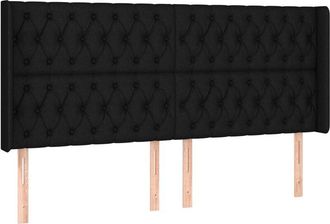 vidaXL Cabecero Con Led De Tela Negro 183x16x118/128 Cm Vidaxl