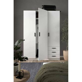 Dmora Armario 3 Puertas Thea, Muebles De Dormitorio, Vestidor, Armario De Ropa, 147x50 H200 Cm, Blanco - Dmora