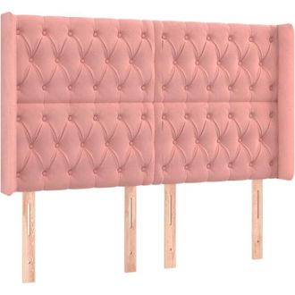 vidaXL Cabecero Con Orejas De Terciopelo Rosa 163x16x118/128 Cm Vidaxl