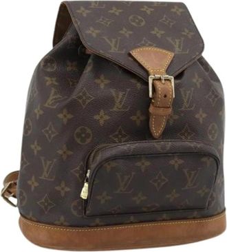 Louis Vuitton Pre-owned Montsouris MM Rugzak - Dames - Vintage Rugzakken - Bruin - ONE Size - Leer - Vintage