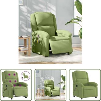 vidaXL Massaggio - Poltrona Massaggiante Reclinante Elettrica Verde Chiaro Velluto
