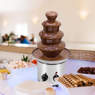 Infinite Fuente De Chocolate El&eacute;ctrica De 4 Niveles Para Fiestas, Fabricada En Acero Inoxidable, Con Control De Temperatura Ajustable Y Funcionamiento Silencio