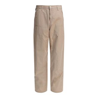 Carhartt Work in Progress Carhartt Wip, Straight Trousers, male, Beige, Size: W31 Beige Double Knee Trousers