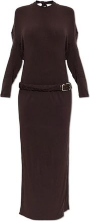 The Attico Lange jurk met riem - Dames - Maxi kleedjes - Bruin - 2XS - Leer - Kleedjes
