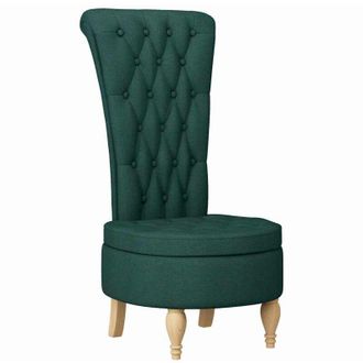 vidaXL Silla De Estilo Zueco Verde Oscuro 56,5 X 70 X 110 Cm Tela Vidaxl