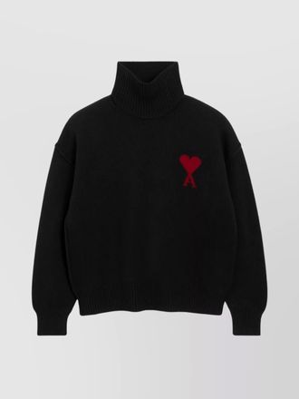 Ami wool ribbed turtleneck sweater