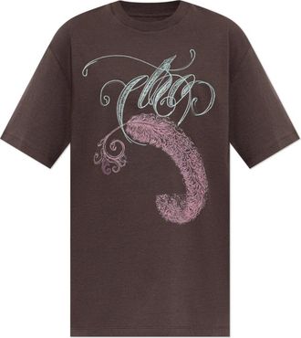 Etro Katoenen T-shirt met print - Dames - T-shirts - Bruin - XS - Katoen - Tops