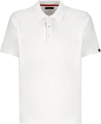 Fay Polo shirt met korte mouwen van katoenen jersey - Heren - Polos - Wit - 2XL - Katoen - Tops