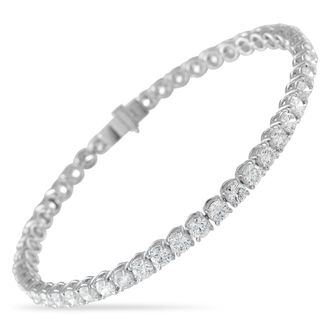 Luxury Bazaar 18K White Gold 8.0ct Diamond Tennis Bracelet MF02-041626