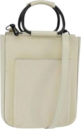 Gucci Pre-owned Cross Body Bags, female, White, Size: ONE SIZE Pre-owned Leather Cross Body Bag