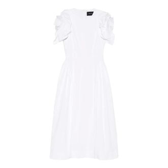 Simone Rocha Rose Puff Sleeve Hip Dress - female - Simone Rocha - Midi Dresses - White - XS - Dresses
