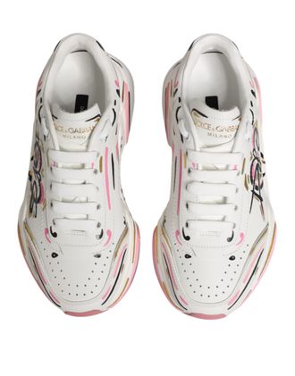 Dolce & Gabbana Womens Multicolor Hand Painted Daymaster Sneaker Shoes Calf Leather