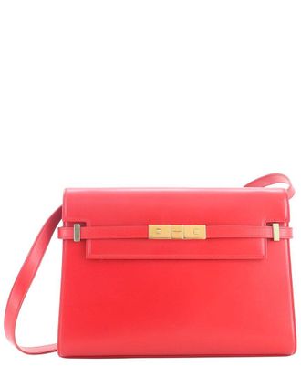 Saint Laurent Red Leather Manhattan Shoulder Bag Medium (Authentic Pre-Loved)
