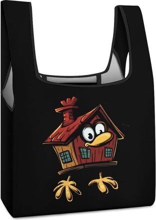Generic House on Chicken Legs Shopping Bag Reusable Grocery Tote Bag Foldable Handbag for Travel Picnic