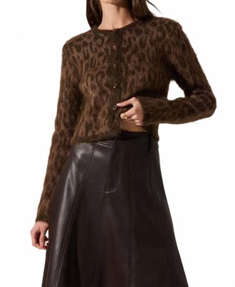Astr Womens Katria Cardigan In Cheetah
